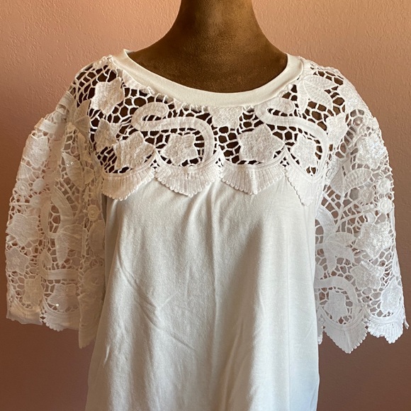 ON 12th Chic White Lace Women's Blouse - Picture 2 of 9